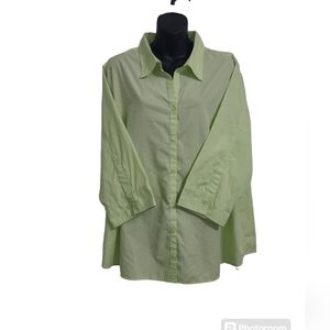 Penmans Pale Green 3/4 Sleeved Button-down Blouse Size 3X